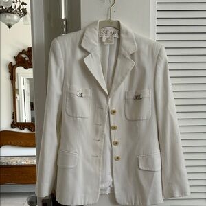 Escada Ivory Blazer with Button Accents